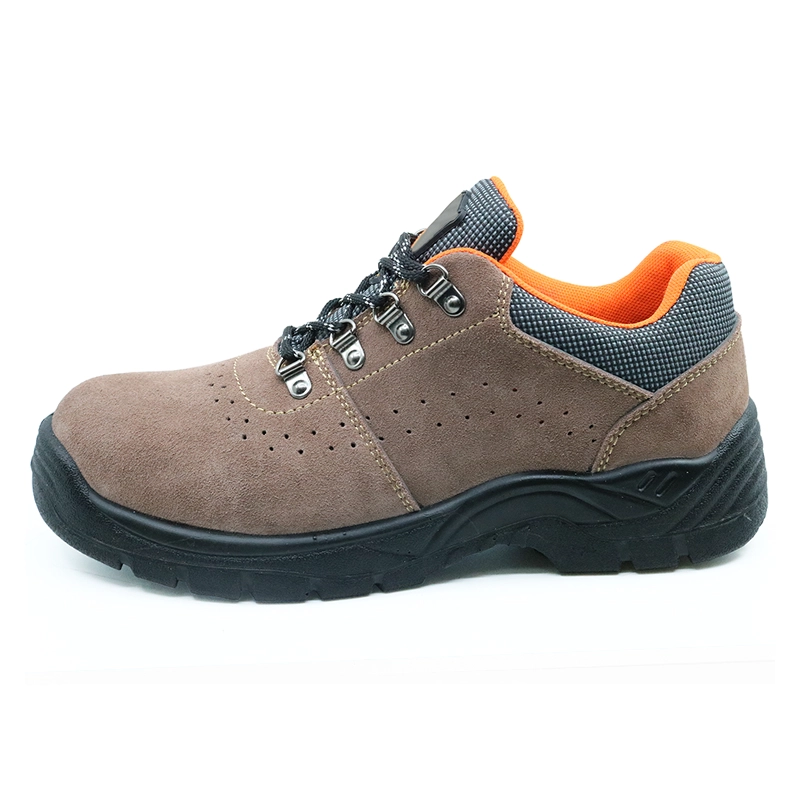 China 5050 Anti slip suede leather steel toe cap breathable workshop safety shoe manufacturer