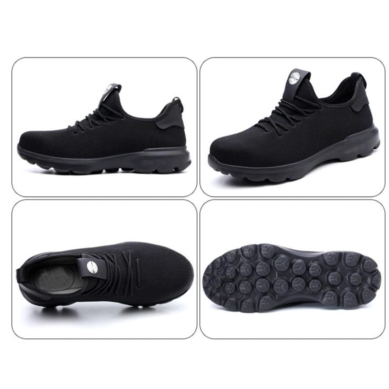 China 701 Black light weight steel toe prevent puncture comfortable sport men safety shoes manufacturer