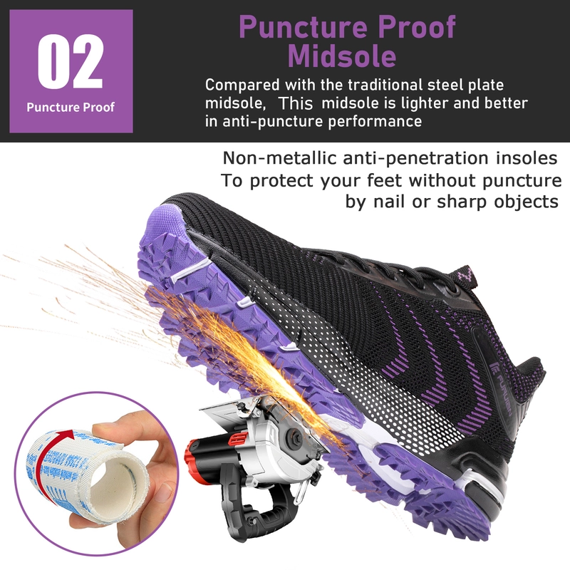 China 763 Non-slip soft rubber sole anti puncture fashion sport safety shoe sneaker steel toe manufacturer
