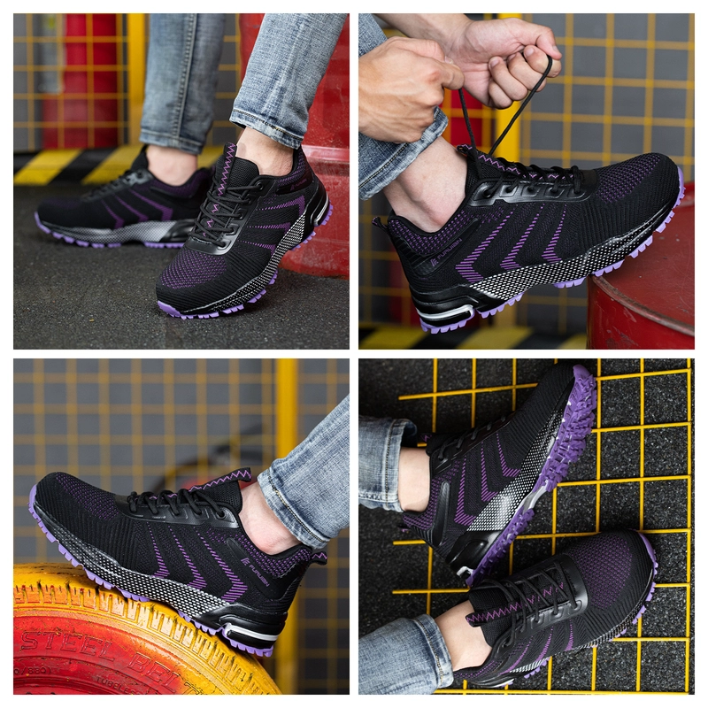 China 763 Non-slip soft rubber sole anti puncture fashion sport safety shoe sneaker steel toe manufacturer