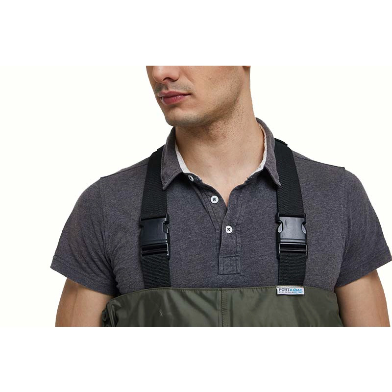 porcelana CW005 Bolsillo frontal con cremallera 190T nylon PVC resistente al agua pesca wader personalizado pecho wader para hombres fabricante