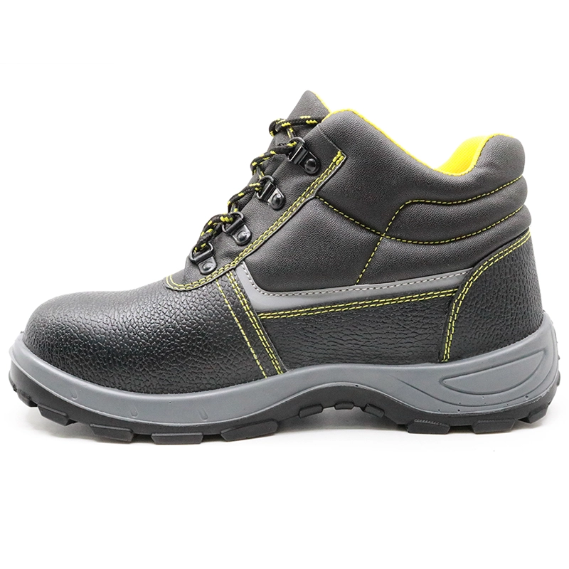 China DTA036 black leather russia industrial safety shoes steel toe cap manufacturer