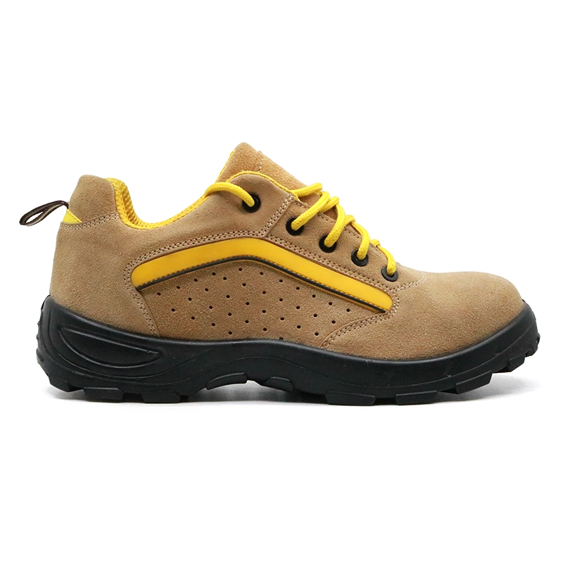 China DTA038 Yellow suede leather steel toe puncture proof sport safety shoes manufacturer