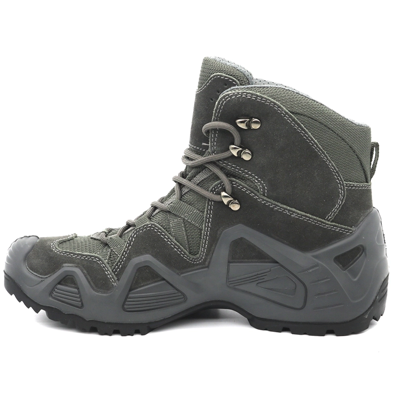 China TM1905 Grey suede leather anti slip non safety lightweight men jungle hiking shoes manufacturer