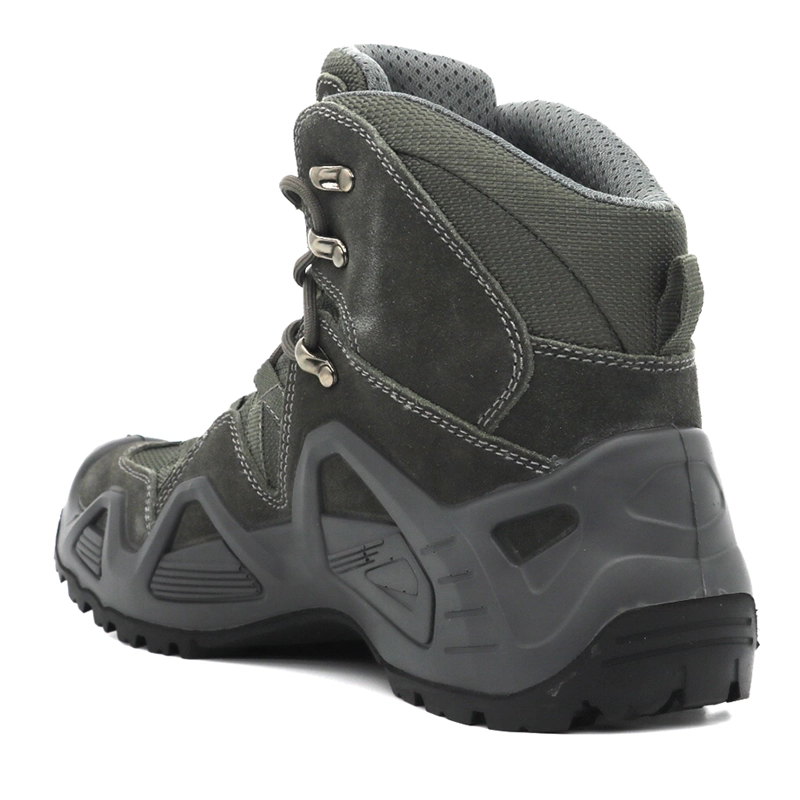 China TM1905 Grey suede leather anti slip non safety lightweight men jungle hiking shoes manufacturer