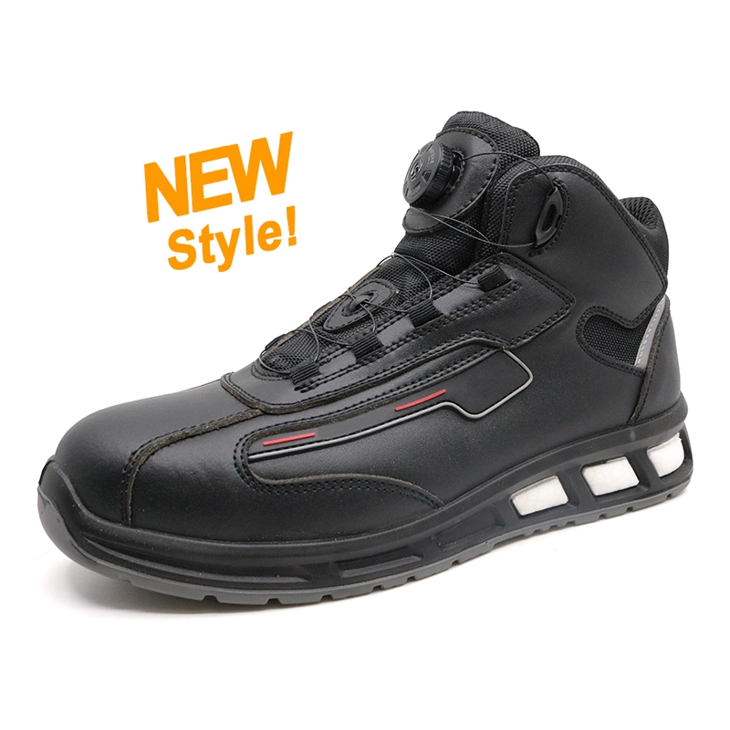 China ETPU05 black leather anti static fiberglass toe metal free stylish safety boot manufacturer