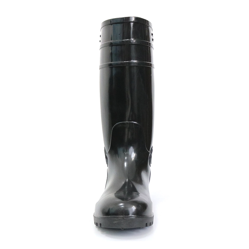 China F30BB cheap black steel toe cap pvc glitter safety rain boot manufacturer