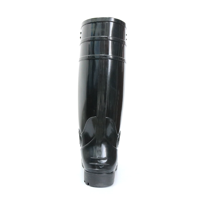 China F30BB cheap black steel toe cap pvc glitter safety rain boot manufacturer