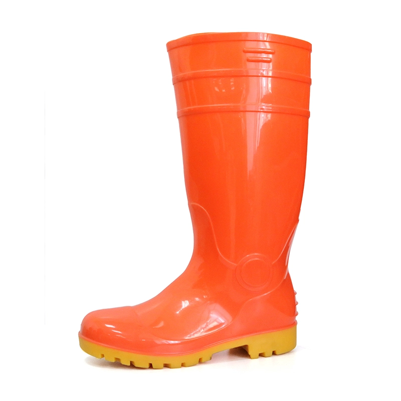 China F30RY red lightweight oil resistant pvc safety rain gumboots manufacturer