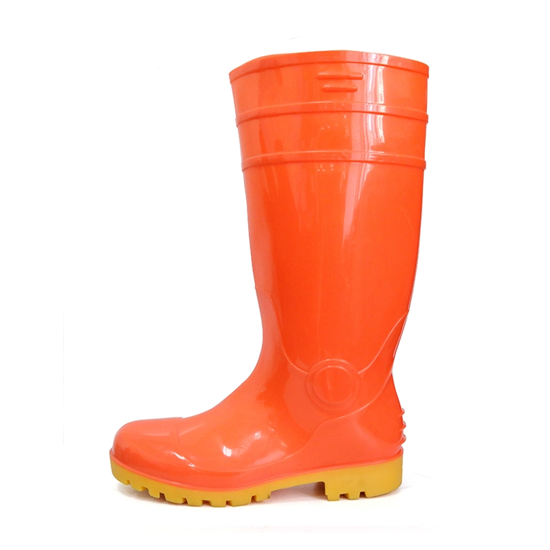 China F30RY red lightweight oil resistant pvc safety rain gumboots manufacturer