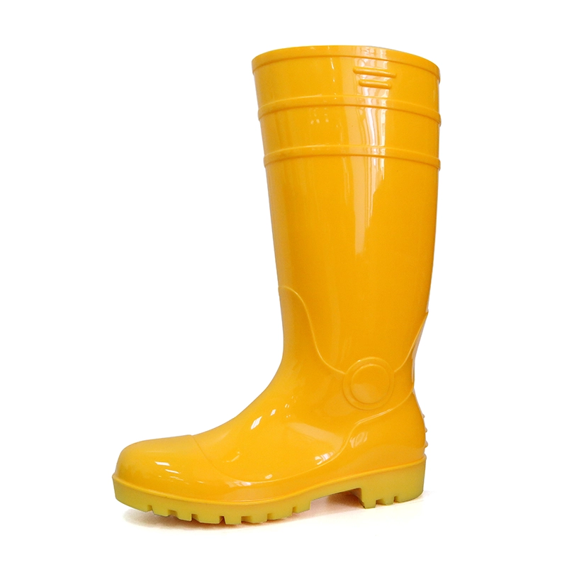 China F30YY lightweight yellow cheap glitter safety rain wellington boots manufacturer