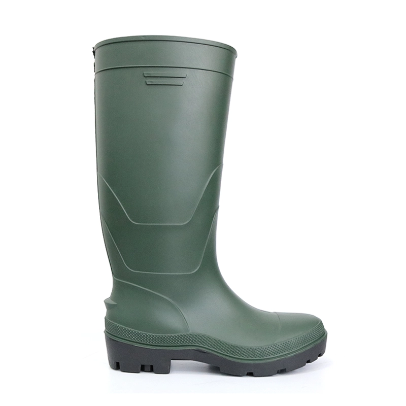 China GB20 Green Long Lightweight Pvc Safety Rain Gumboots for Work manufacturer