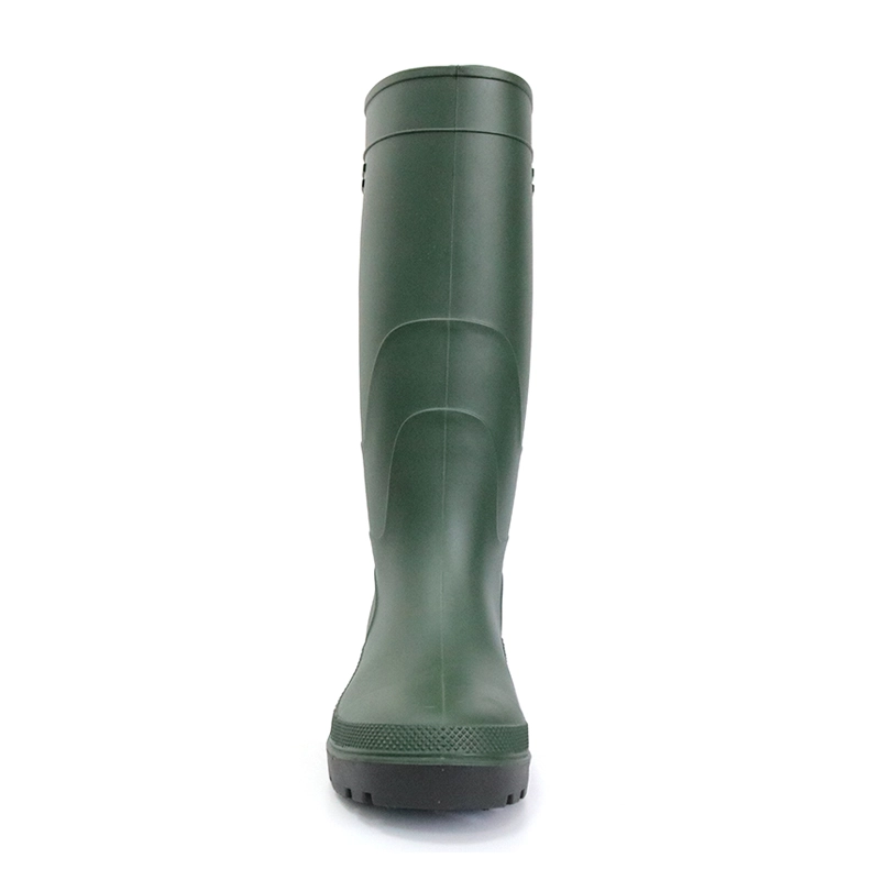 China GB20 Green Long Lightweight Pvc Safety Rain Gumboots for Work manufacturer