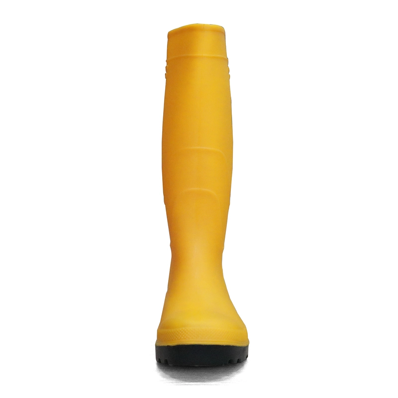 Cina F35YB stivali antinfortunistici di sicurezza in PVC di plastica antiacido giallo resistente agli oli e all'olio in acciaio produttore