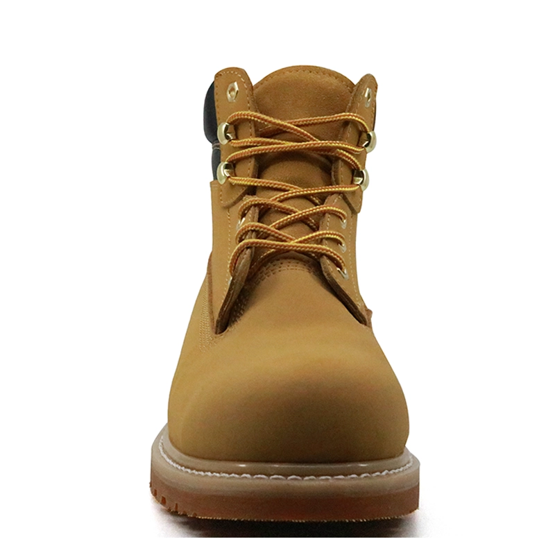 China GY011 Yellow split nubuck leather rubber sole goodyear work shoes manufacturer