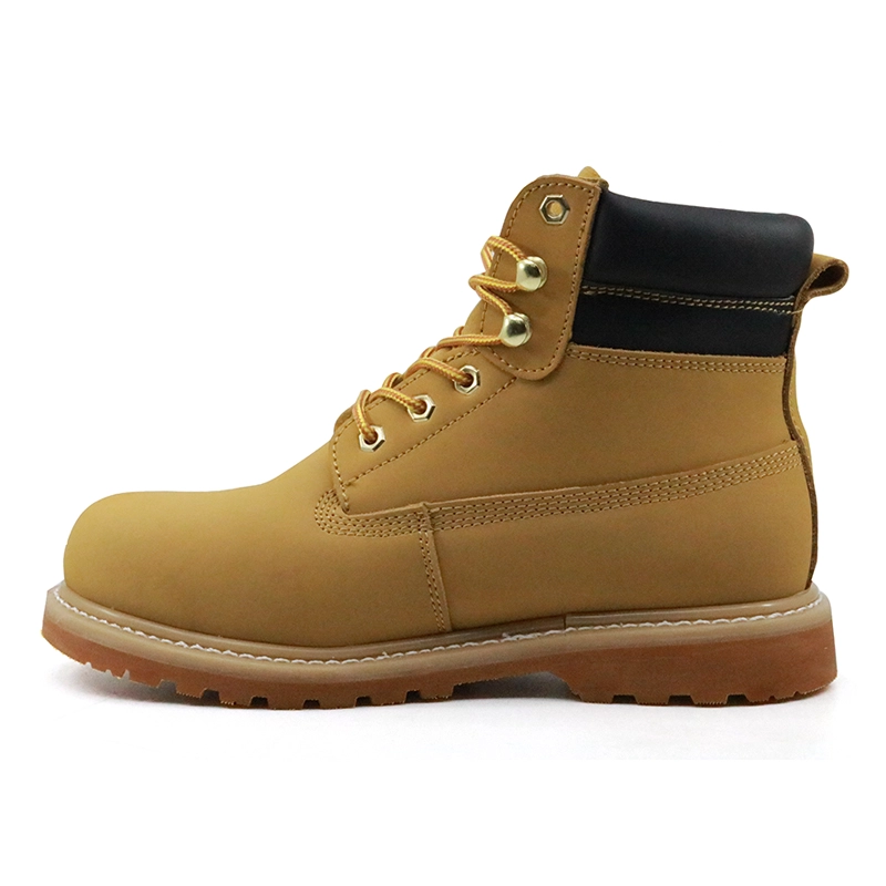 China GY011 Yellow split nubuck leather rubber sole goodyear work shoes manufacturer
