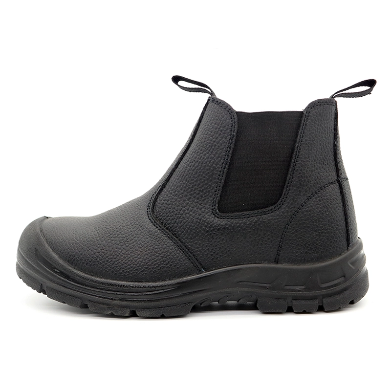 China HA5040 Black leather anti slip puncture proof no lace safety shoes steel toe cap manufacturer
