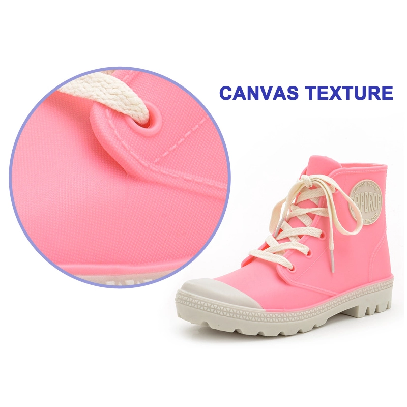 porcelana HFB-004 encaje hasta las señoras de moda botas de lluvia de tobillo fabricante