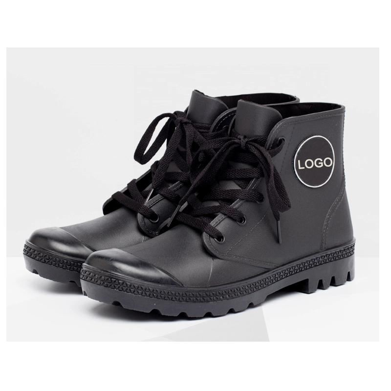 China HFB-005 black men style fashionable ankle rain boots shoes manufacturer