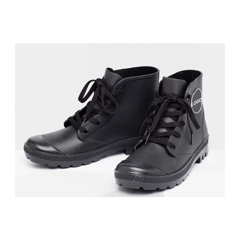 China HFB-005 black men style fashionable ankle rain boots shoes manufacturer