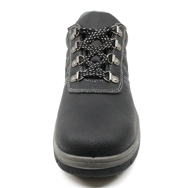China HS1050 Black leather non slip steel toe safety shoes Bangladesh manufacturer