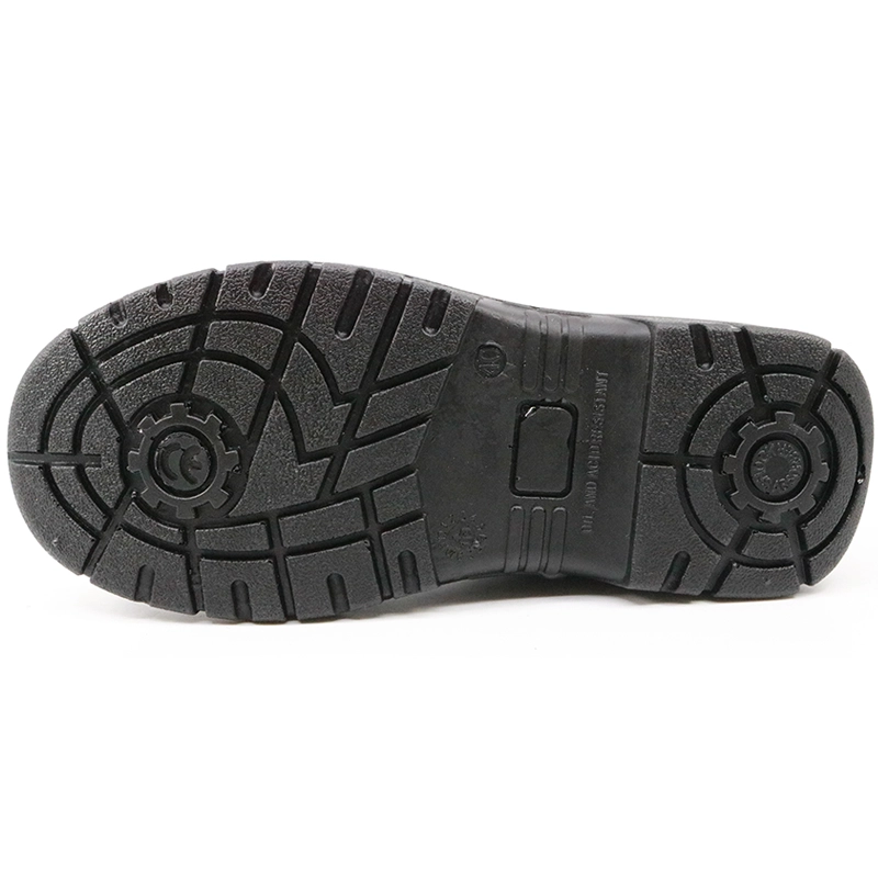 China HS1050 Black leather non slip steel toe safety shoes Bangladesh manufacturer
