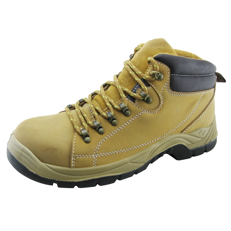 China PU injection PU nubuck leather safety shoes manufacturer