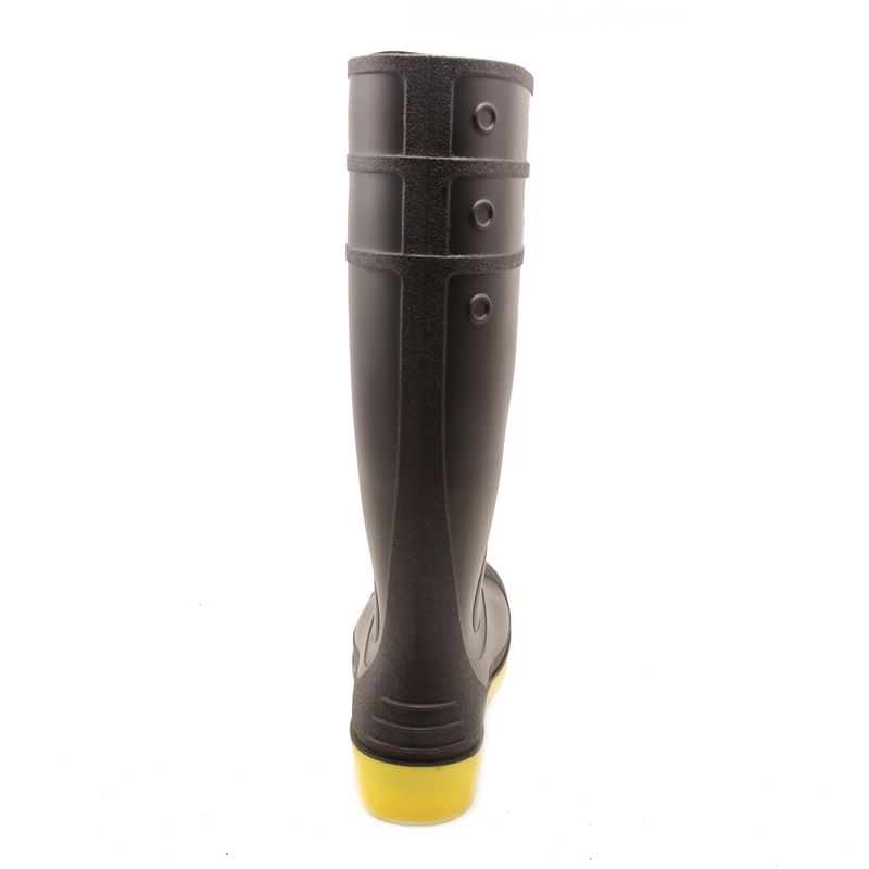 China QH-002 black safety rain boots manufacturer