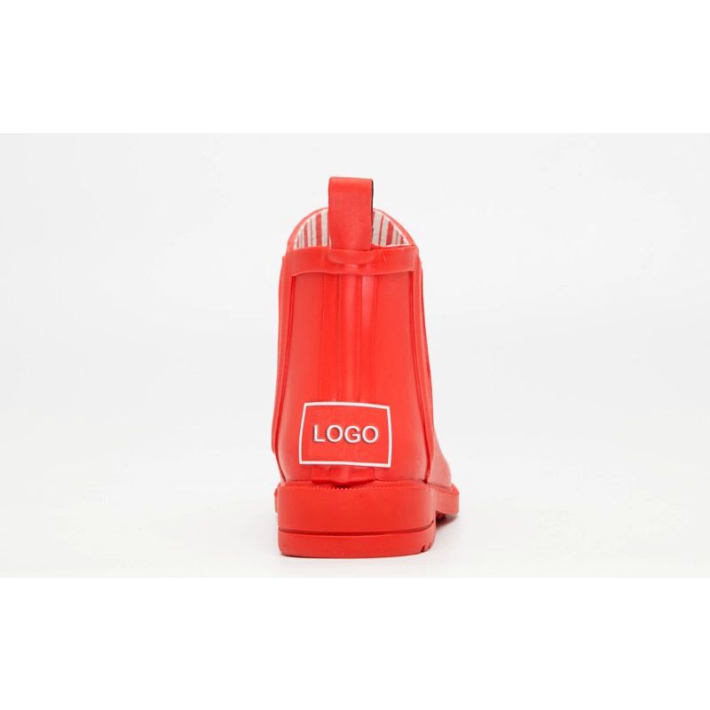 China RB-003 ankle fashion red rubber rain boots manufacturer