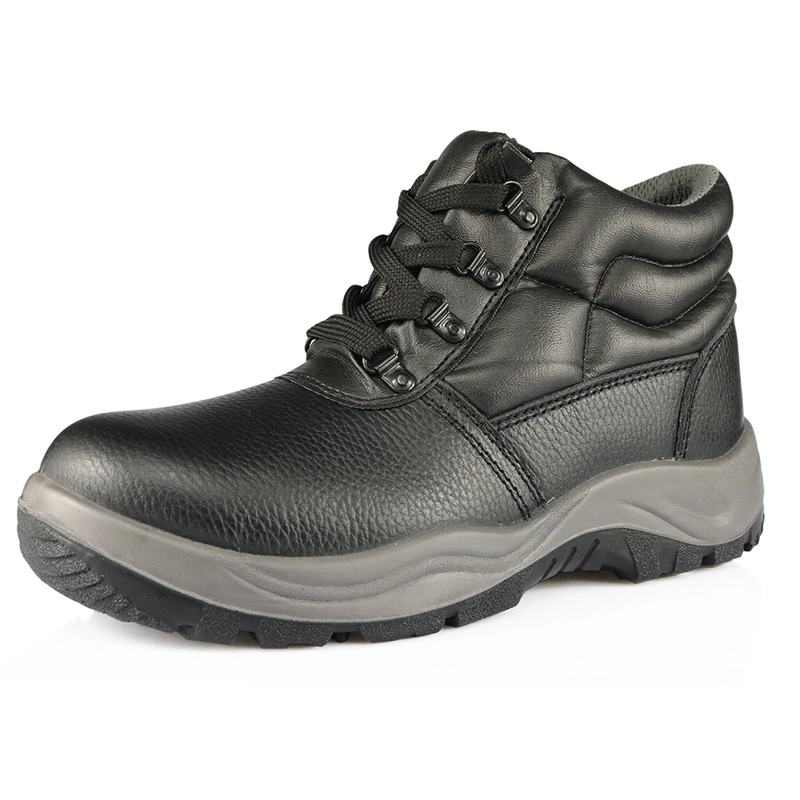 中国 SD102 top layer leather pu injection black steel toe safety shoes 制造商