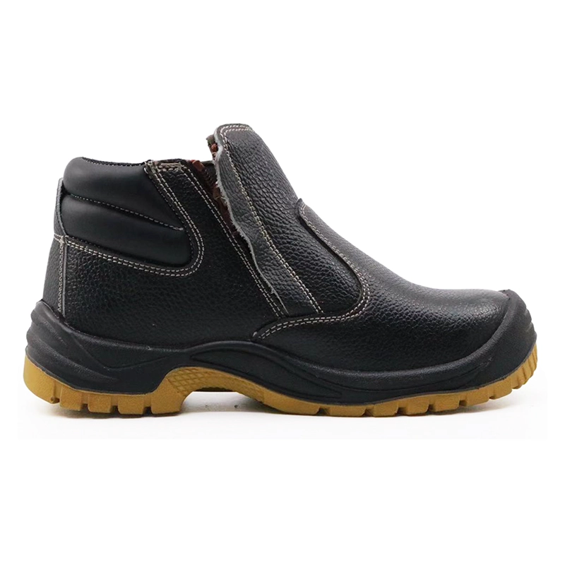 China SD3030 Black leather no lace steel toe industrial safety shoes with zipper manufacturer