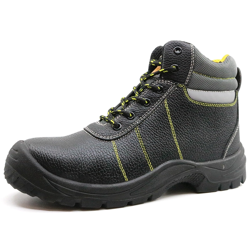 China SD3050 slip resistant black leather steel toe safety shoes for construction manufacturer