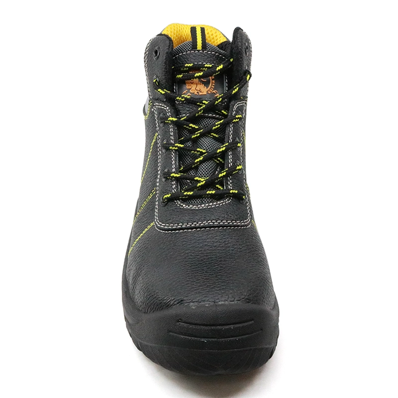 China SD3050 slip resistant black leather steel toe safety shoes for construction manufacturer