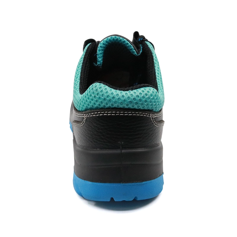 China SJ0182 black leather anti static steel toe cap shoes safety factory manufacturer
