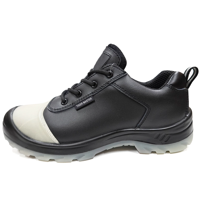China SJ0250L CE self-luminous steel toe prevent puncture leather work shoes for men manufacturer