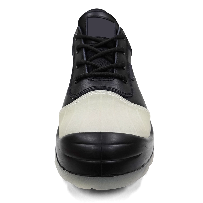China SJ0250L CE self-luminous steel toe prevent puncture leather work shoes for men manufacturer