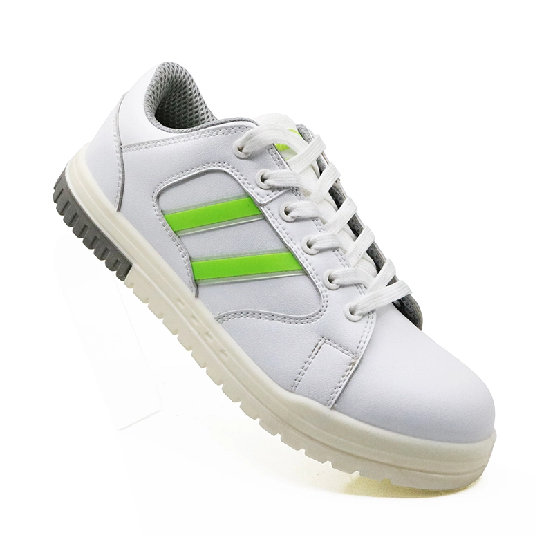 China SMR01 White microfiber leather fiberglass toe sport shoes safety for work manufacturer