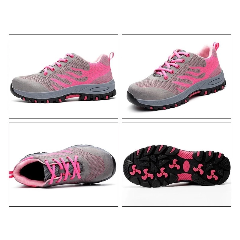 China SP012 rubber sole flyknit steel toe sport type women safety shoe manufacturer