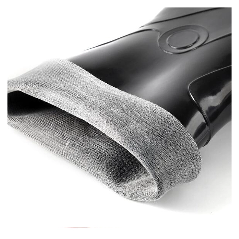 China SQ-606B anti slip water proof cheap black non safety men work pvc boots manufacturer
