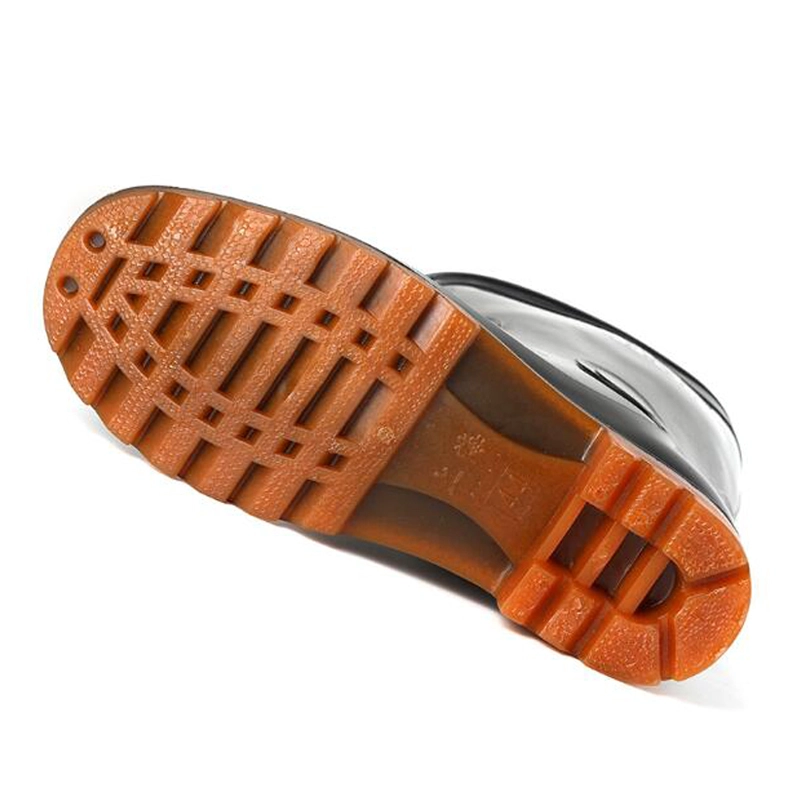 China SQ-606B anti slip water proof cheap black non safety men work pvc boots manufacturer