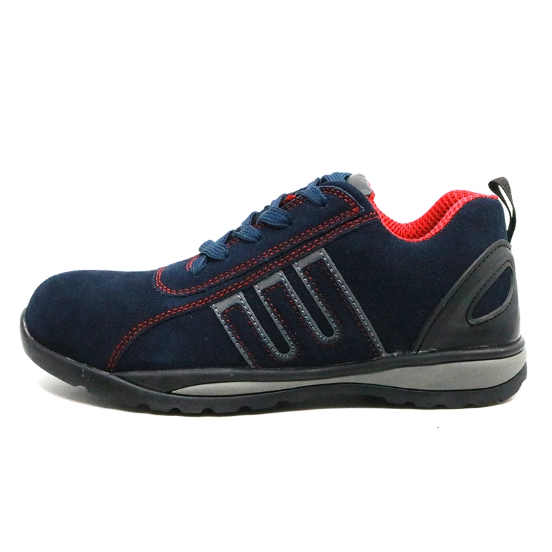 China SRS005 suede leather rubber sole steel toe sport safety shoes for work manufacturer