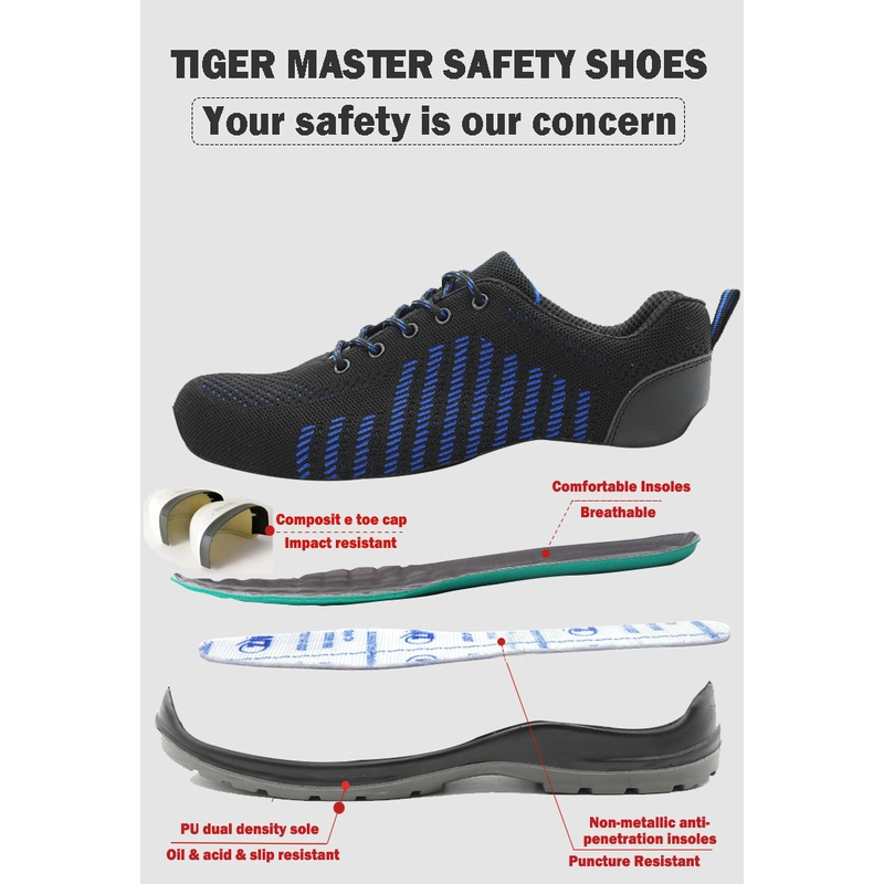 China SU023 CE anti slip composite toe prevent puncture fashion sport safety shoes light weight manufacturer