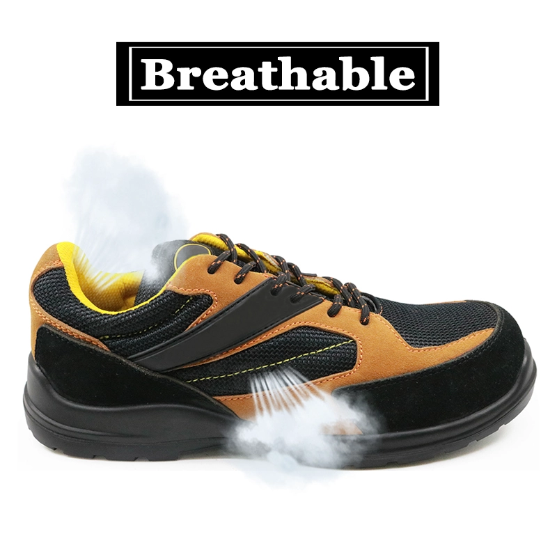 中国 SU028 Anti static suede leather plastic toe cap work shoes safety 制造商