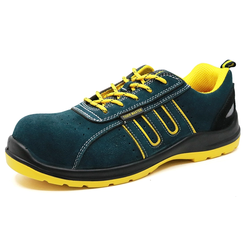 中国 SU029 PU injection suede leather plastic toecap sport safety shoes for work 制造商