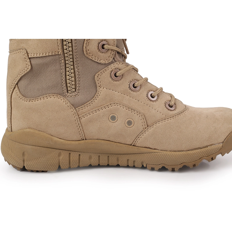 China Sandy color Super light suede leather fabric military army boots manufacturer