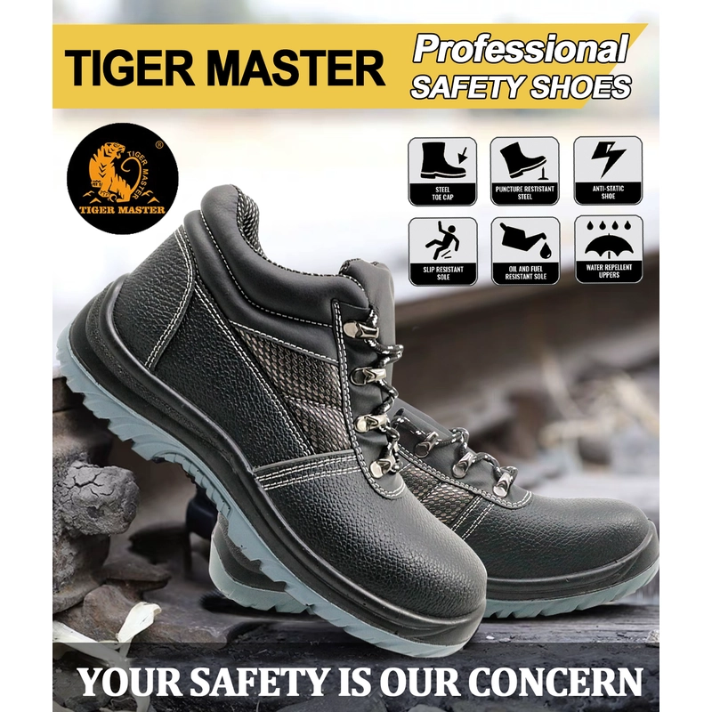 China TM003 Waterproof anti static steel toe puncture proof tiger master safety shoes S3 SRC manufacturer
