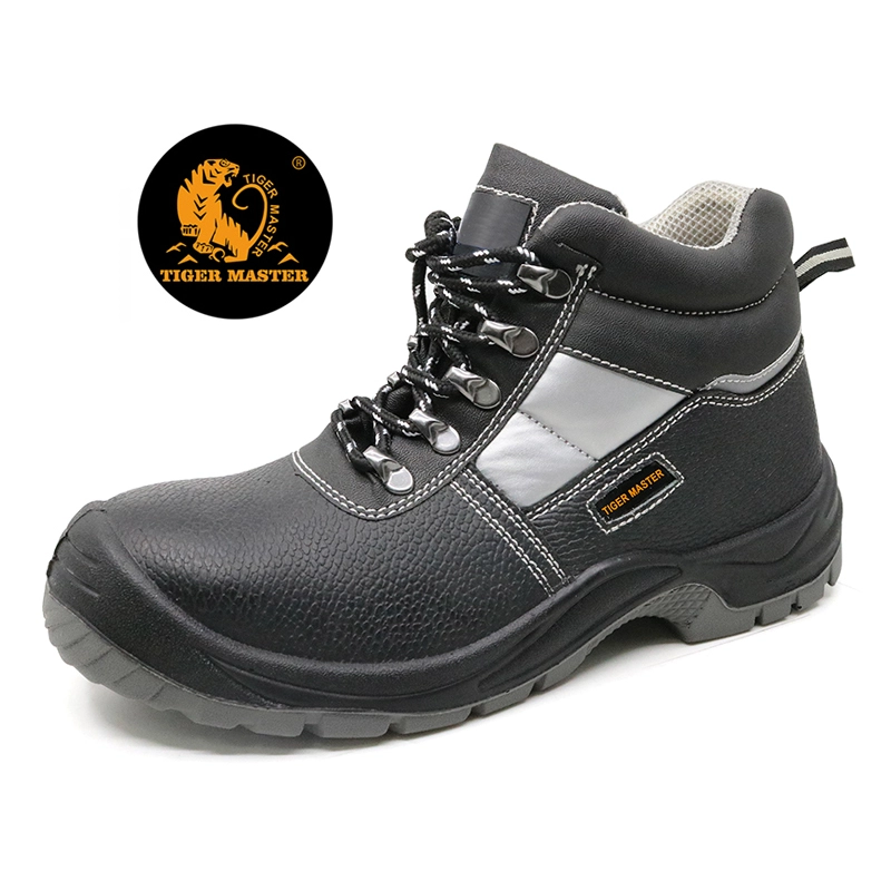 China TM004 best selling black leather steel toe cap anti static safety shoes work manufacturer
