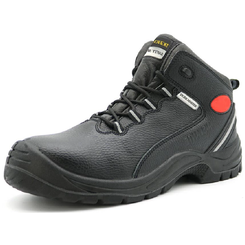 China TM2003 Black oil proof anti slip pig leather lining steel toe steel plate chile safety shoes manufacturer