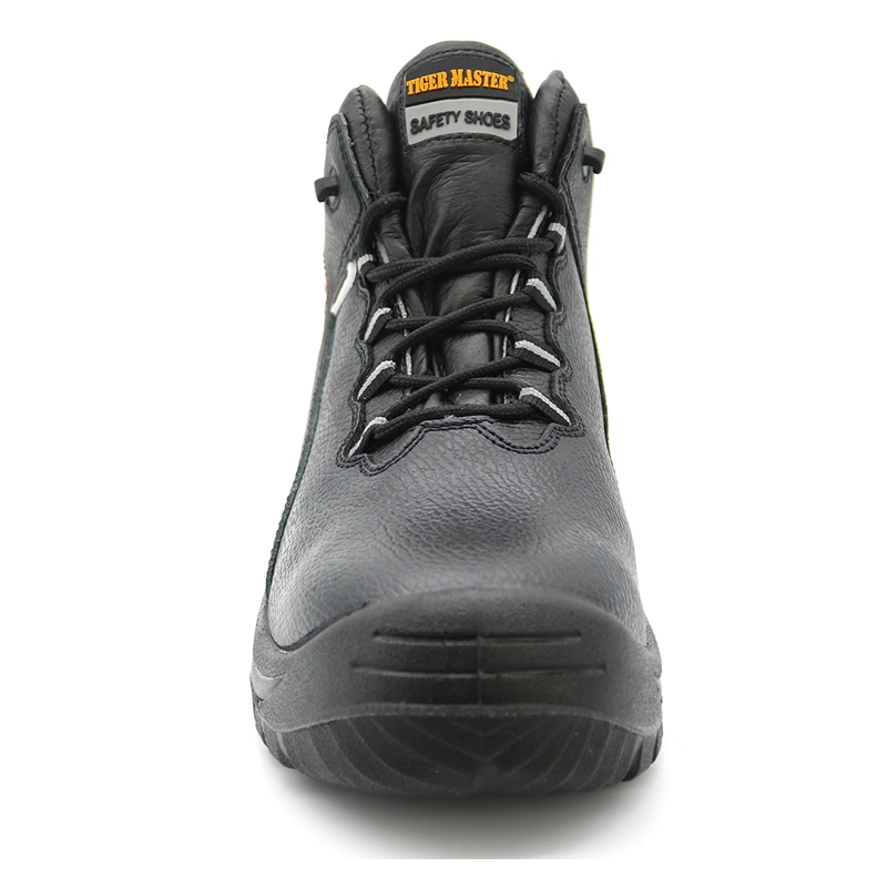 China TM2003 Black oil proof anti slip pig leather lining steel toe steel plate chile safety shoes manufacturer