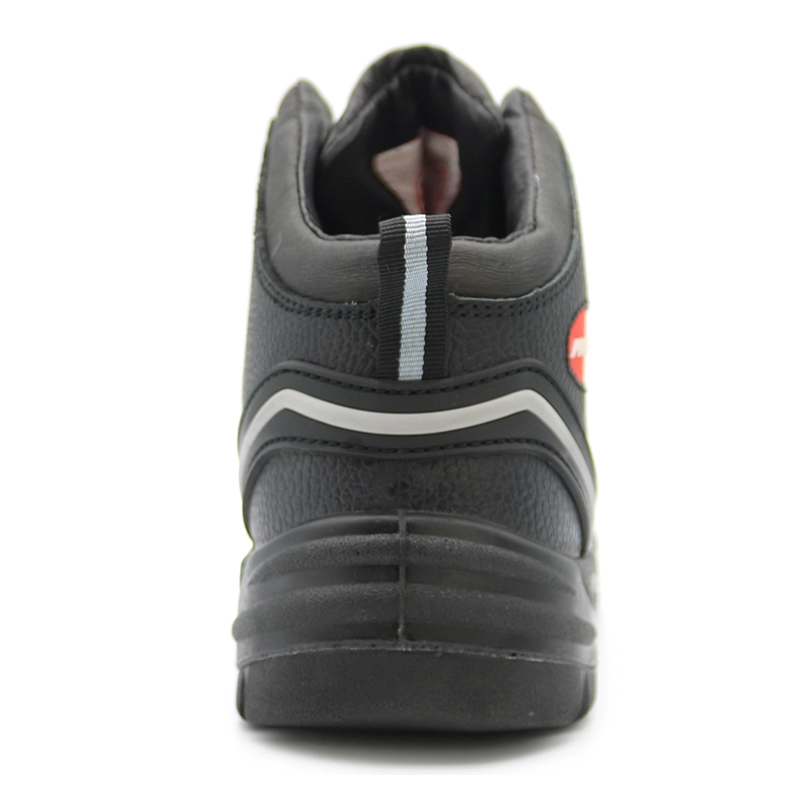 China TM2003 Black oil proof anti slip pig leather lining steel toe steel plate chile safety shoes manufacturer